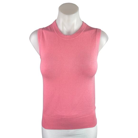 Zara Tops - Zara Women's Pink Knit Sleeveless Button Back Crop Sweater Vest Tank Top Size S